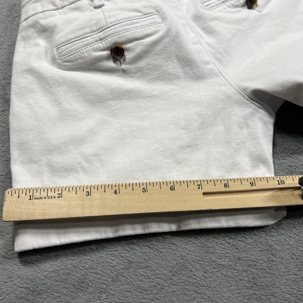 Dear John Shorts Womens 25 White Hampton 4" Cuffed Chino Mid Rise Pockets - Picture 9 of 12